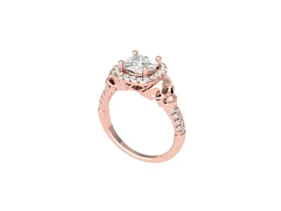 Scull Engagement ring 3D print model