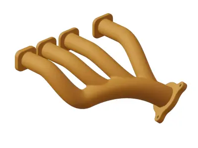 Plastic Car Exhaust Manifold Toy 3D model