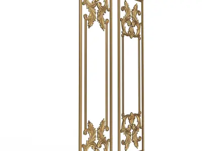 Boiserie Carved Decoration Panel 06 Low-poly 3D model