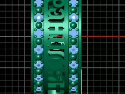 Royal Script Eternity Ring   3D Printable Jewelry Model 3D print model