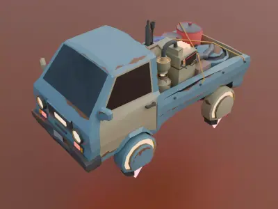 Sci-fi Flying Car Low-poly 3D model