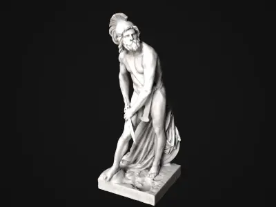 Philopoemen Statue Low-poly 3D model