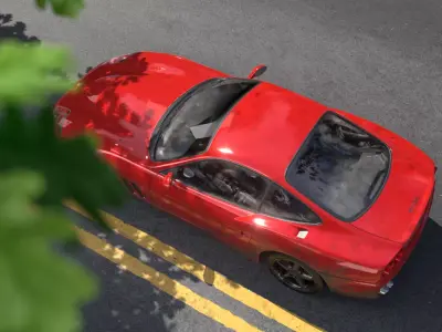 1996 Red Ferrari 550 Cinema 4D Octane Rendering 3D model