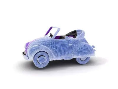 Violet Vintage Convertible model pack Low-poly 3D model