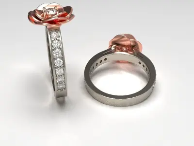 Engagement ring Rose ready for print UPDATED WITH NEW SHANK 3D print model