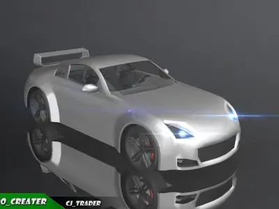 Lowpoly Racing Car 3D Model Low-poly 3D model