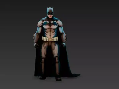 Dark Vigilante Hero Armored Caped Guardian 3D Character Model 3D model