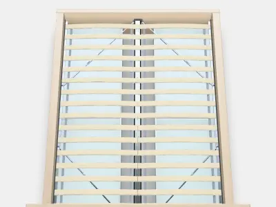 MALM Bed frame high w 4 storage boxes 29 Low-poly 3D model