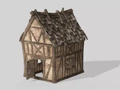 Thatch Hut House 02 For Games and Films 3D Model Low-poly 3D model