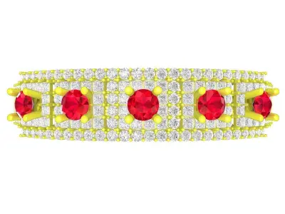 Luxury Ruby Diamond Band Ring for Women 7262 3D print model