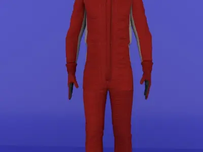 Racer man in racing suit Low-poly 3D model