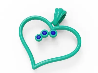Heart pendant 10 3D print model