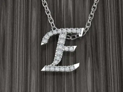 Jewelry Alphabet Pendant E 3D print model