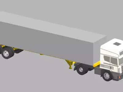 Container Truck Low-poly 3D model