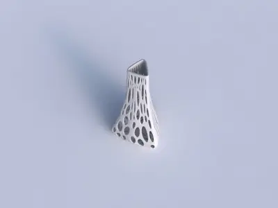 Vase grounded triangle with relaxed organic lattice 3D print model