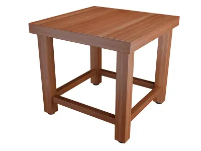 Modern Walnut Engineered Wooden Square Table  PBR Textures Ready Low-poly 3D model