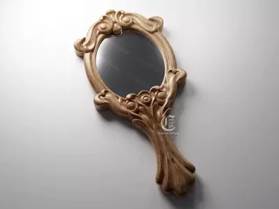 Hand Held Mirror - STL file for CNC 3D print model