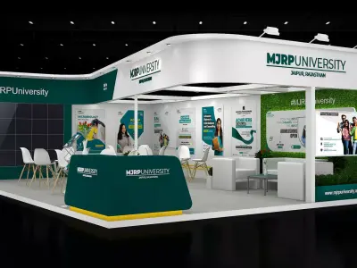 10mtr x 9mtr expo stall 2side open Exhibition Stand Design  Low-poly 3D model