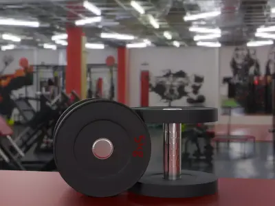 Realistic 5kg Dumbbell 3D Model for Fitness and Gym Scenes Free low-poly 3D model