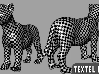 Baby Lion Low-poly 3D model