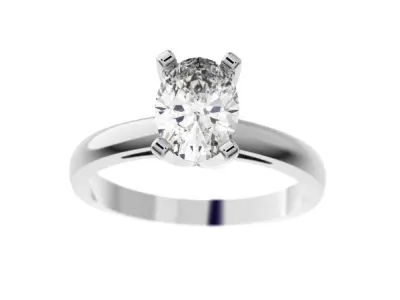 Oval engagement ring 3D print model buy