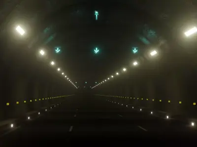 Road Tunnel Free low-poly 3D model