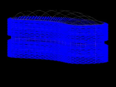 Advanced Parametric Building and facade Low-poly 3D model