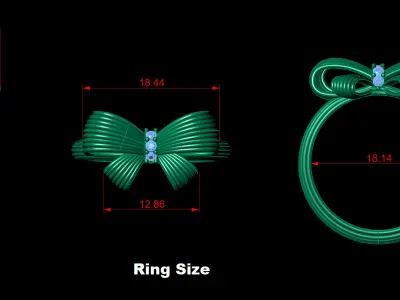 bow tie jewelry set 3D print model