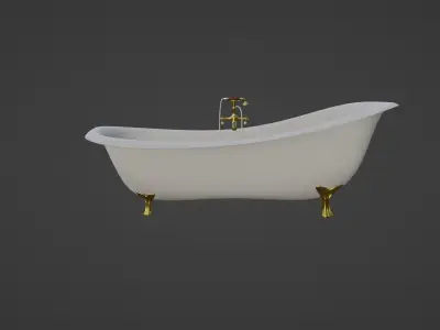 Baroque Bathtub Low-poly 3D model
