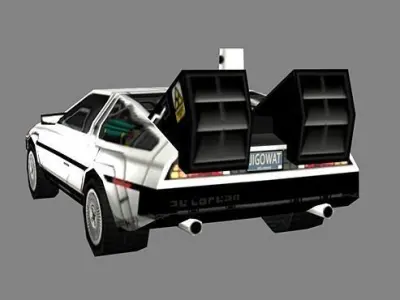 Low Poly Delorean for back to future Low-poly 3D model