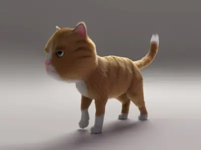 Cartoon Cat 3D model 5