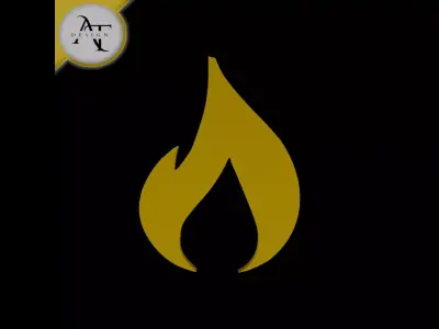 Simple Flame Symbol - 2D Art Free 3D print model 51