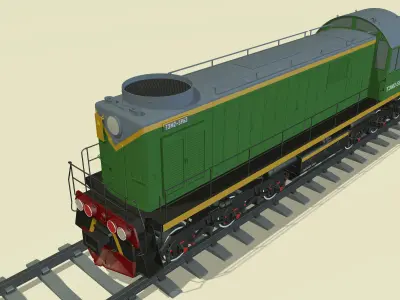 Diesel locomotive TEM2-5962 3D model