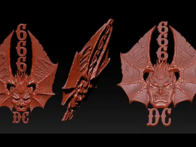 Collection 11 gothic demon logo 3D print model