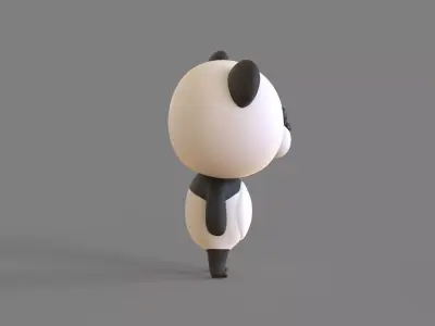 Little Funny Panda Animated  Low-poly 3D model