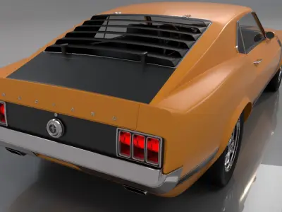 Mustang Boss 1970 High Poly and Low Poly 3D model