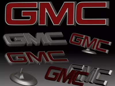 GMC logo General Motors car brand for 3D printer or CNC router 3D print model