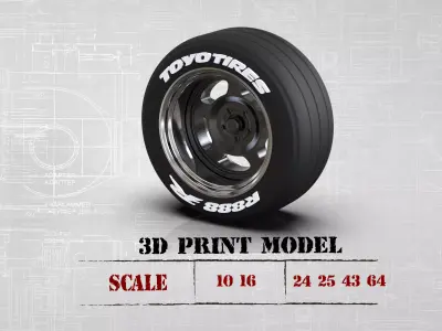 Rims and Tires ready to print STL File 3D printing wheel 3D print model