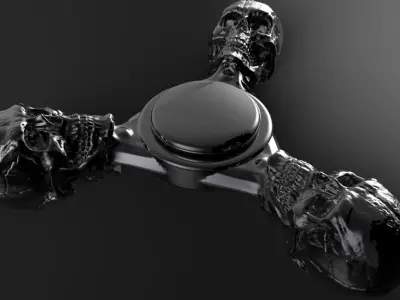 Premium spinner Skull 3-arm 3D print model