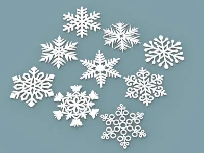 Snowflaskes pack 3D print model