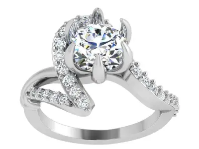 Round Diamond Spiral Ring 4368 3D print model