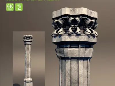 Column Castle Pillar Low-poly 3D model