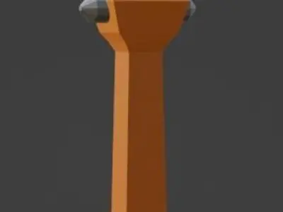 Low-poly car safety hammer Low-poly 3D model