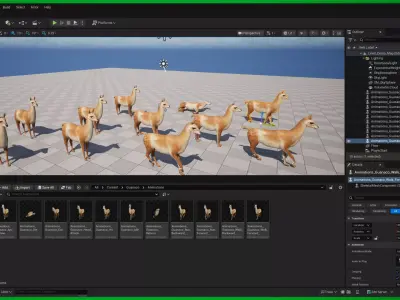 Guanaco Llama  Low-poly 3D model