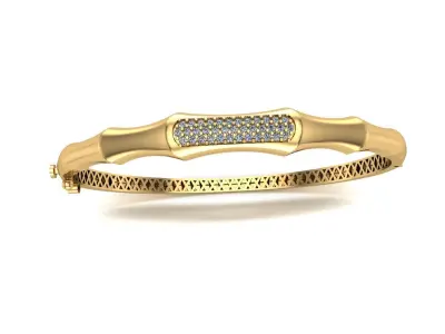 BAMBOO GOLD DIAMOND BRACELTE 3D print model