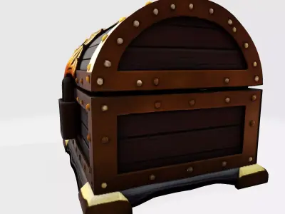 Treasure Chest Fantasy Asset for Game  Animation 3D Print Low-poly 3D model