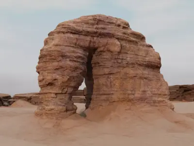 PBR Desert Cliff V1 Free low-poly 3D model