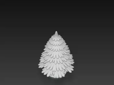 3D Christmas Tree Model Festive Holiday Scene 3D print model