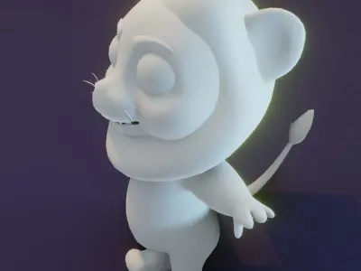 Cartoon Lion Rigged Base Mesh 3D Model Low-poly 3D model