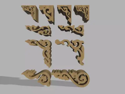 CORNICH AND CORNER BRACKET 3D model